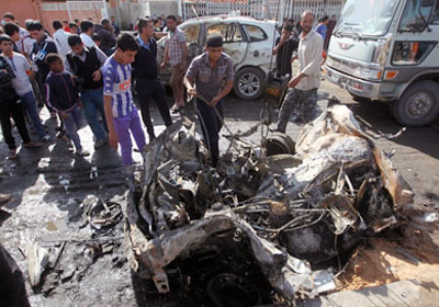 انفجار سيارة في أحد شوارع بغداد - أرشيفية